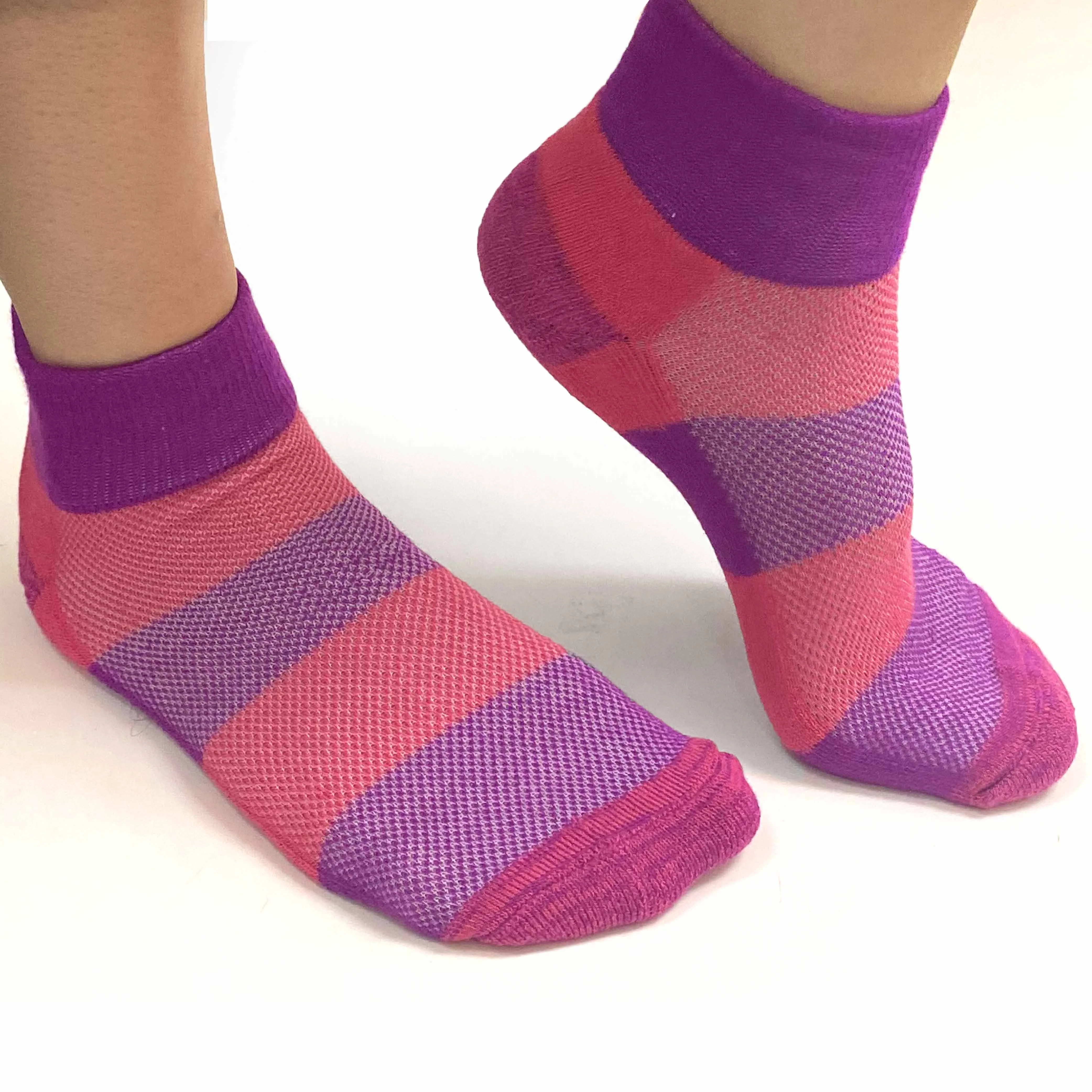 4 Pairs Women's Ankle Crew Socks Athletic Cushion Sports White Pink Size 9-11