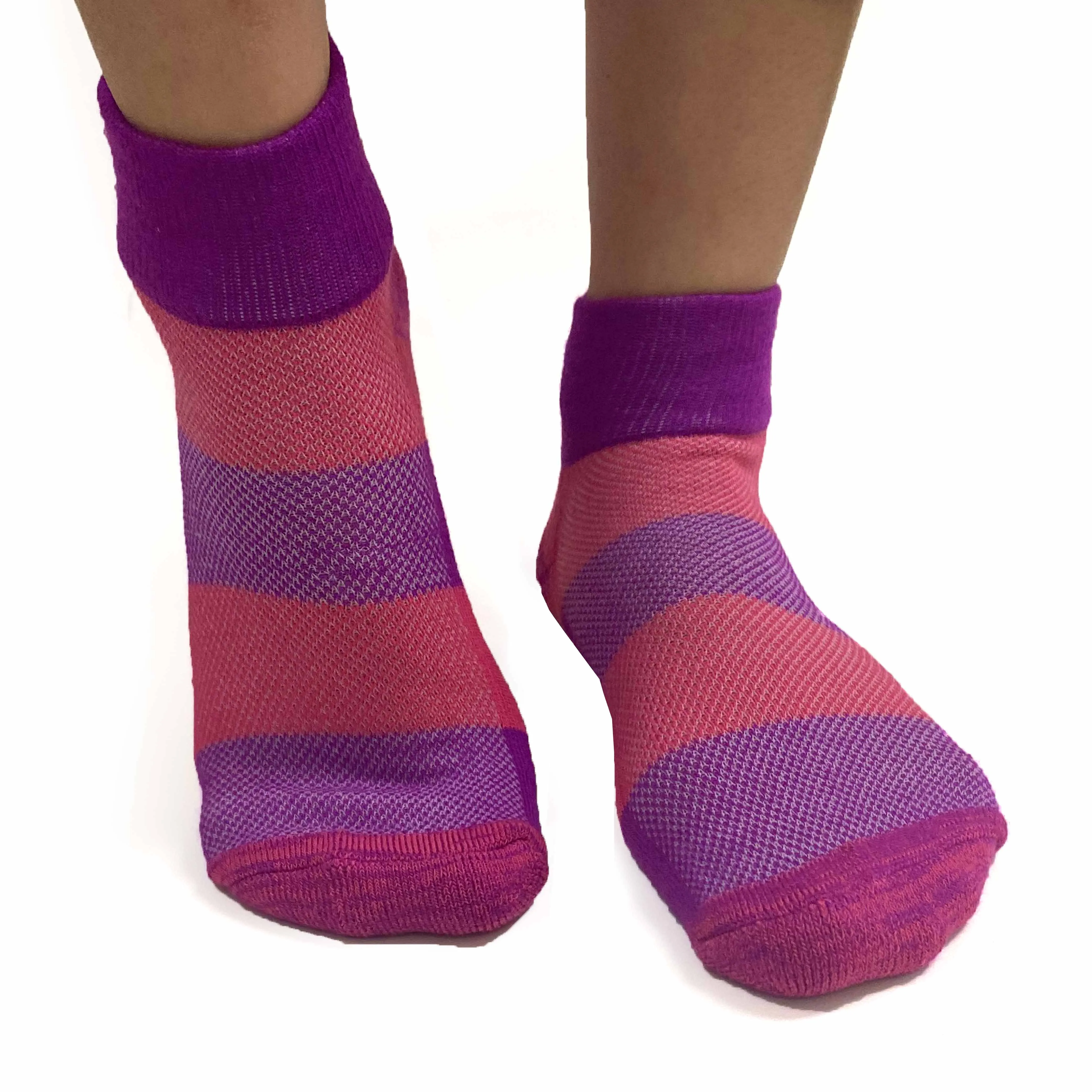 4 Pairs Women's Ankle Crew Socks Athletic Cushion Sports White Pink Size 9-11