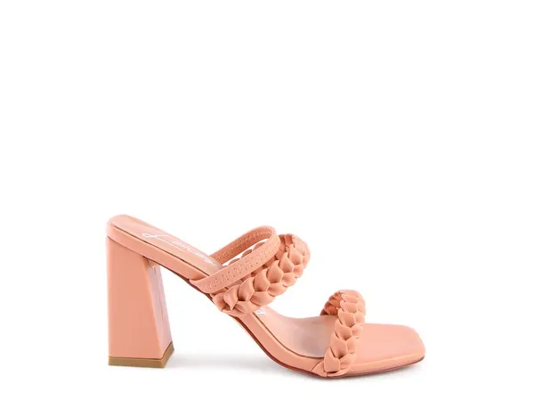 ARNIE Braided Block Heeled Slide on Sandals