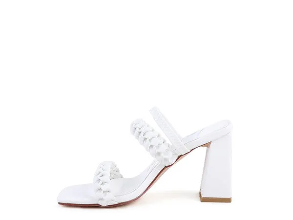 ARNIE Braided Block Heeled Slide on Sandals