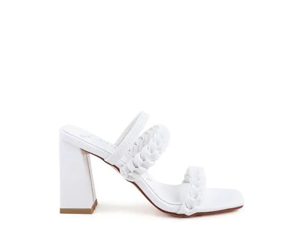 ARNIE Braided Block Heeled Slide on Sandals
