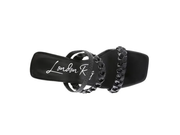 ARNIE Braided Block Heeled Slide on Sandals