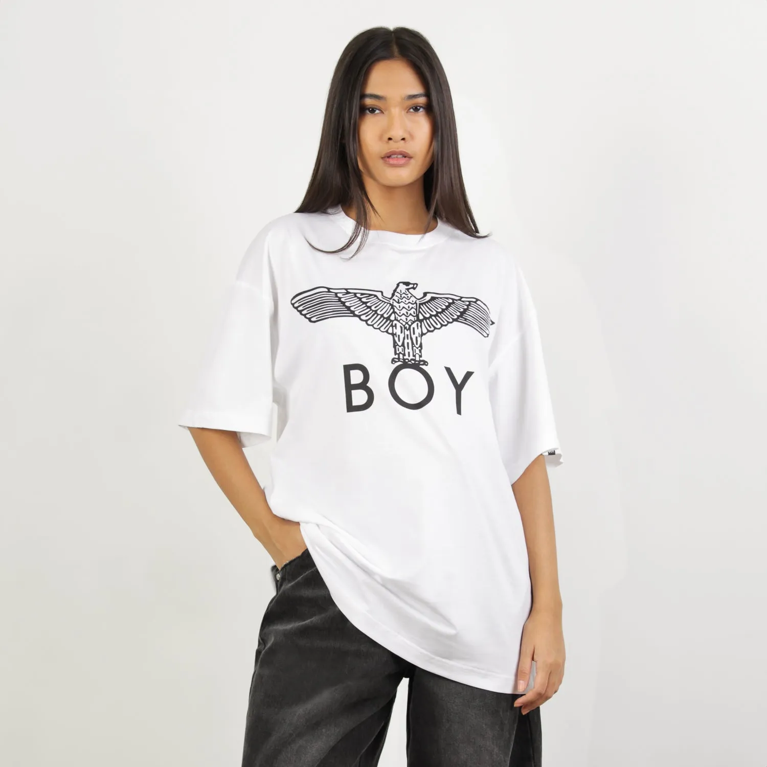 BOY WOMENS EAGLE T-SHIRT - WHITE /BLACK