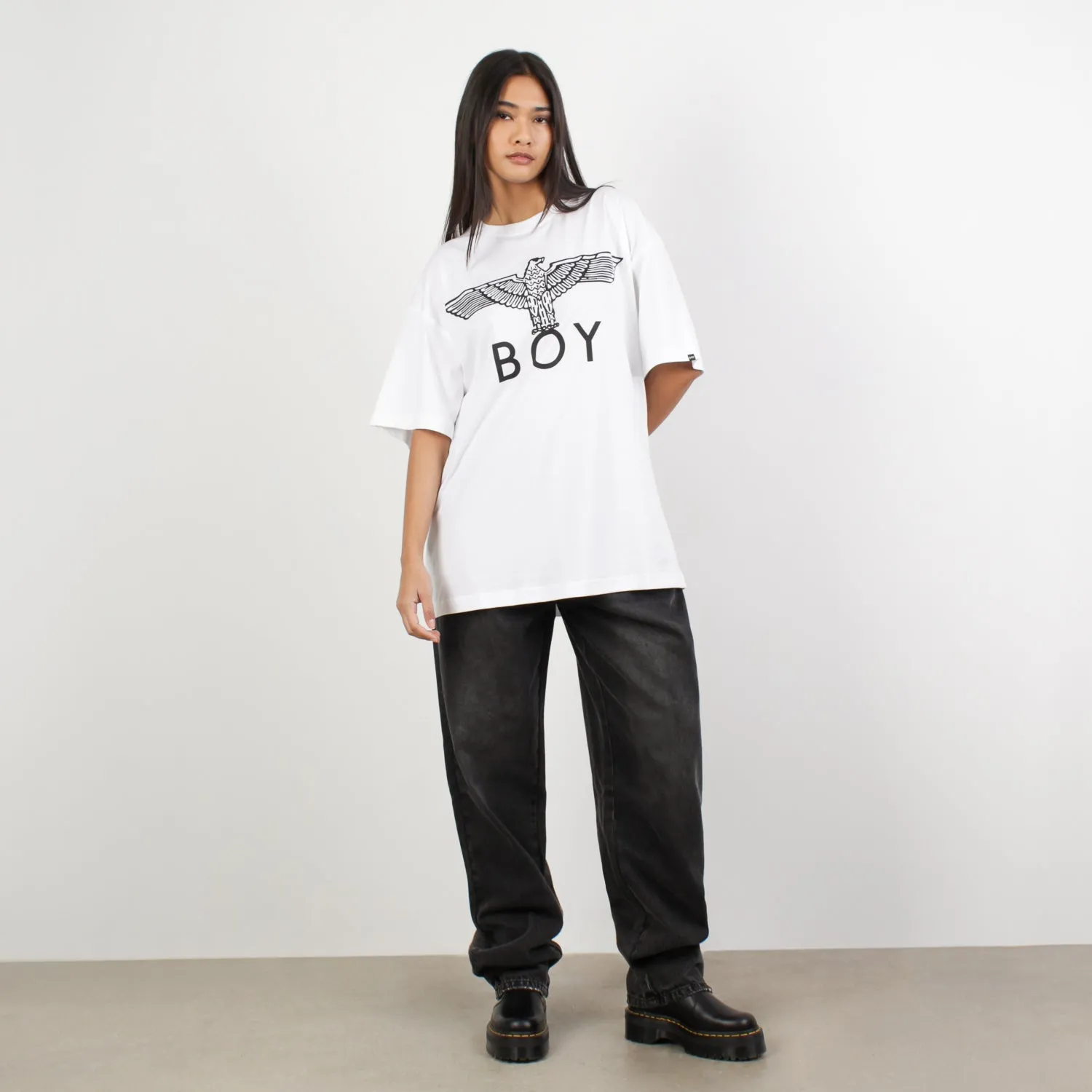 BOY WOMENS EAGLE T-SHIRT - WHITE /BLACK