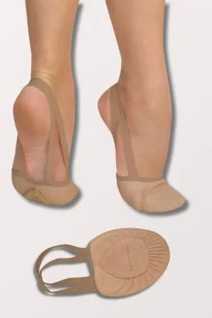 Children's Leather Pleated Half Sole Twyla II Lyrical Slipper - Jazzy Tan