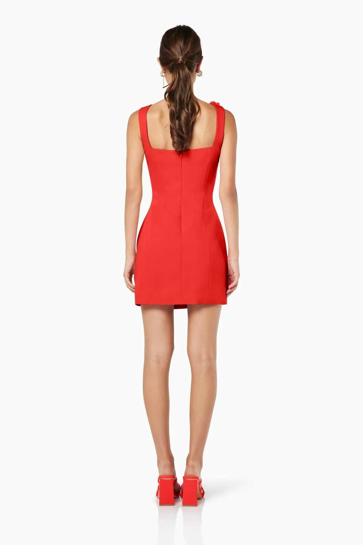 Elliatt Trompe 3D Floral Mini Dress Red