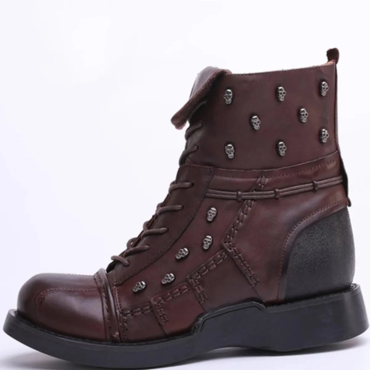 Lace Up Skull Boots