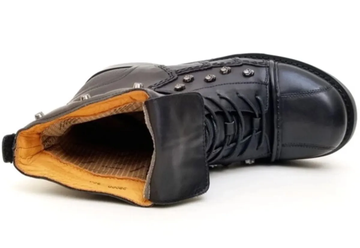 Lace Up Skull Boots