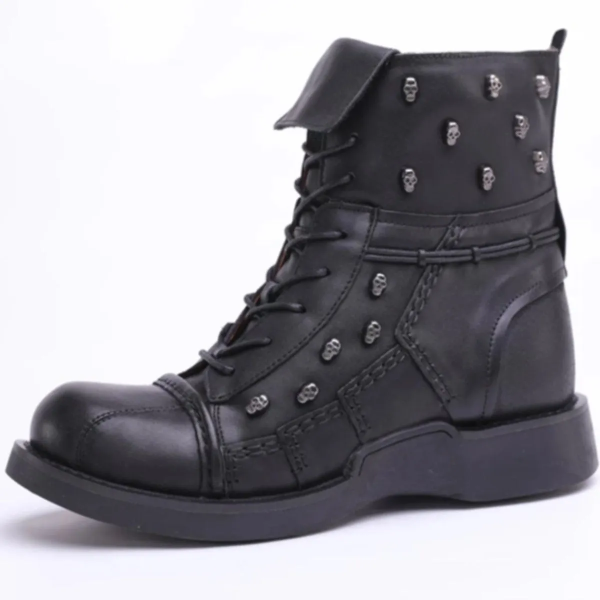 Lace Up Skull Boots