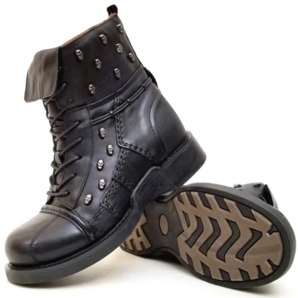 Lace Up Skull Boots