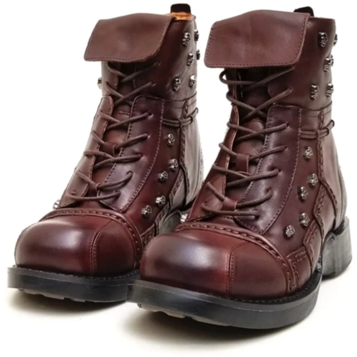 Lace Up Skull Boots