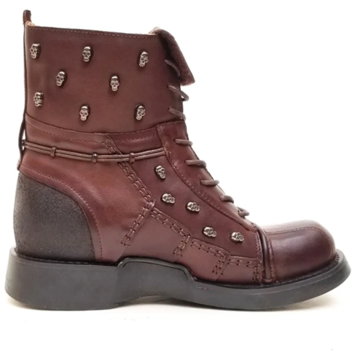 Lace Up Skull Boots