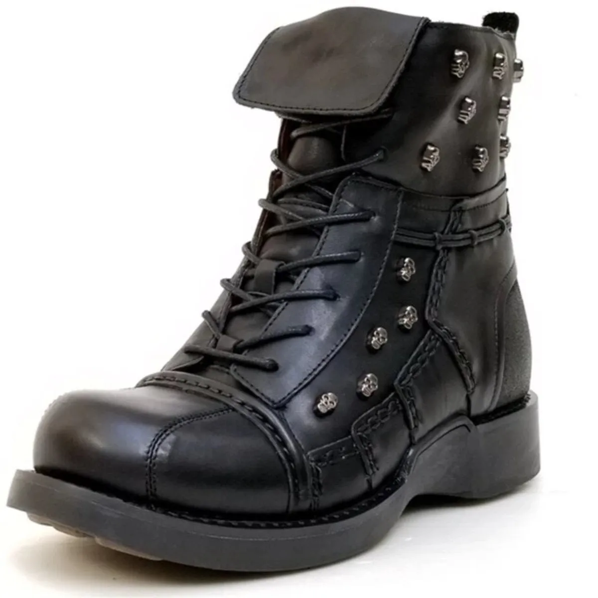 Lace Up Skull Boots