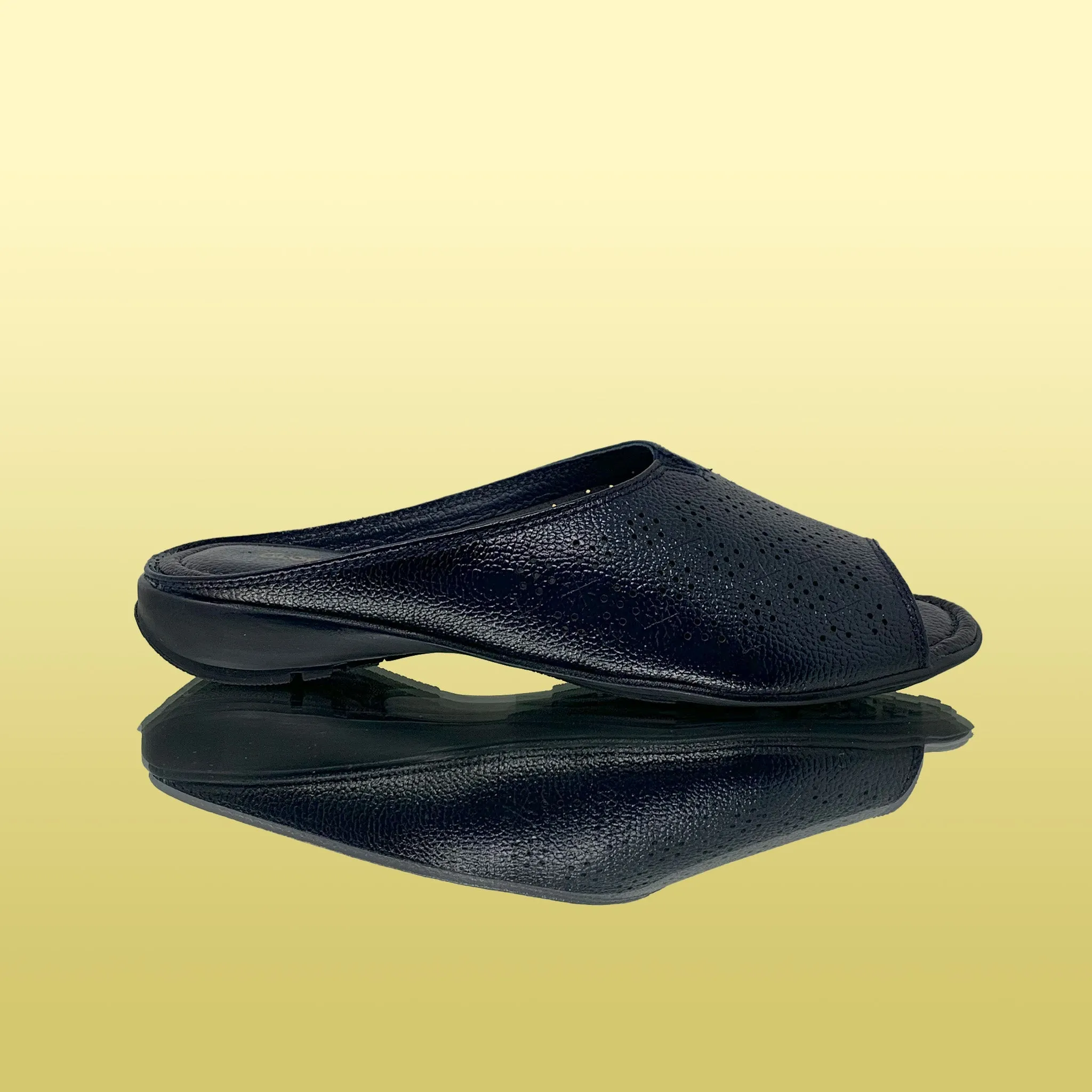 Luxe Open-Toe Slip-Ons