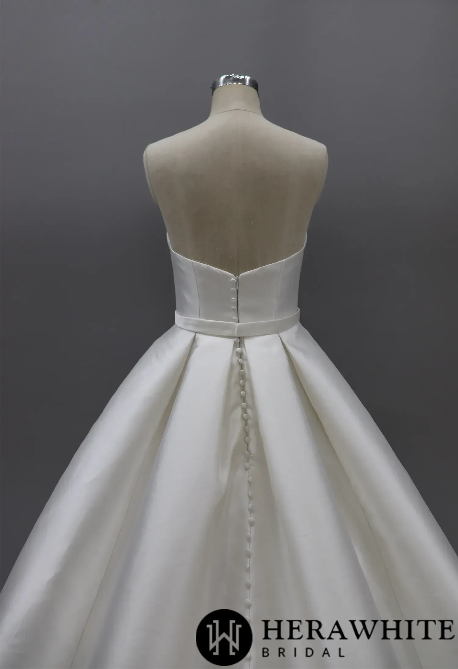 Modern Strapless Mikado Ballgown With Illusion Plunge