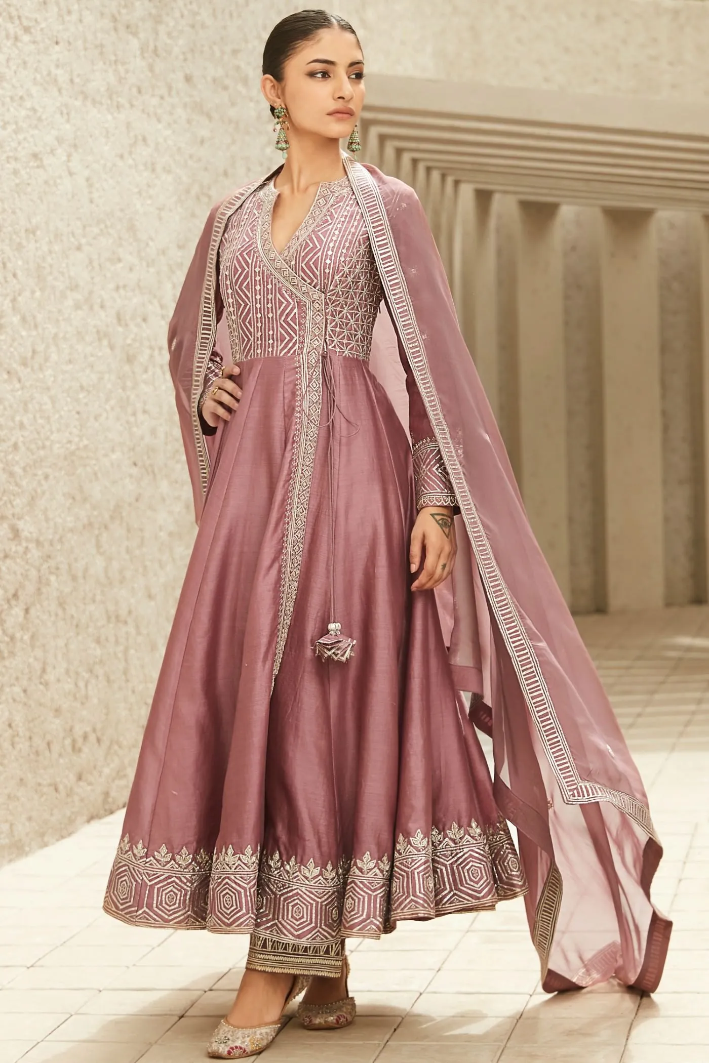 Neo-Classic Angrakha Kurta Set
