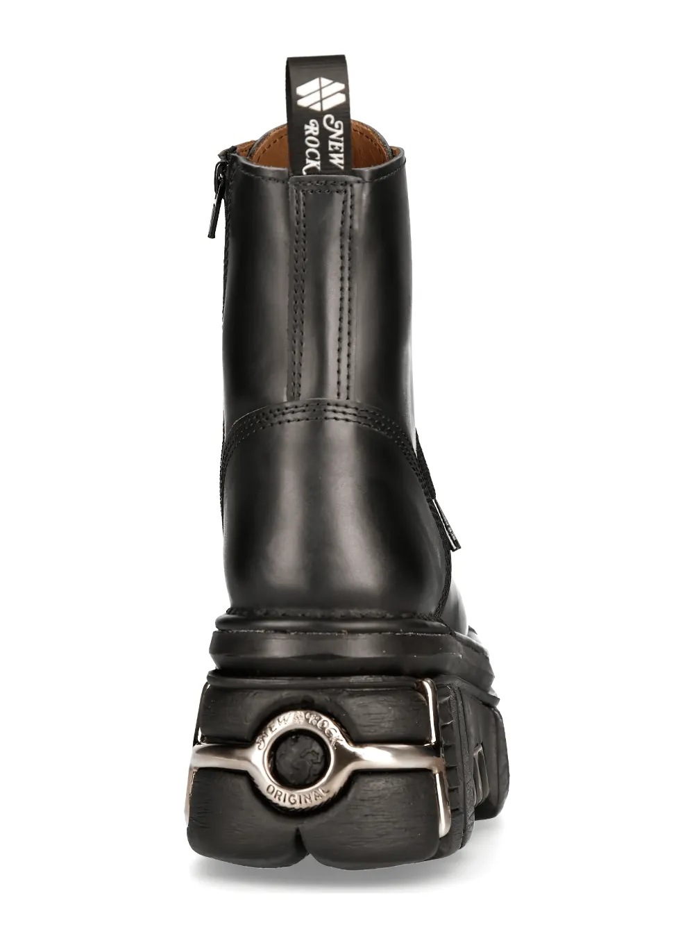 NEW ROCK Rugged Lace-Up Metallic Military Boots