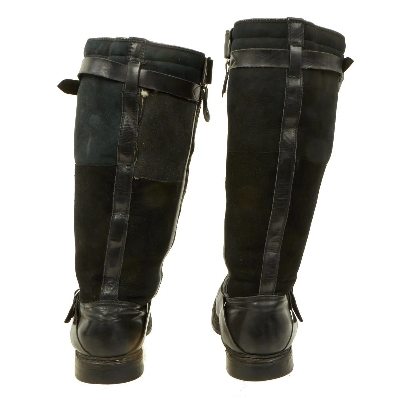 Original German WWII 1941 Luftwaffe Pilot Flying Dual-Zip Boots