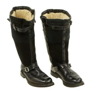 Original German WWII 1941 Luftwaffe Pilot Flying Dual-Zip Boots