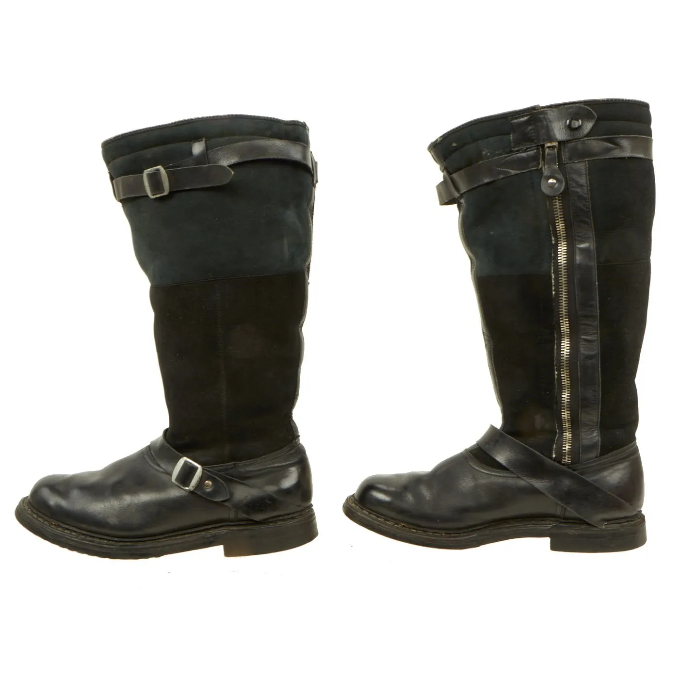 Original German WWII 1941 Luftwaffe Pilot Flying Dual-Zip Boots