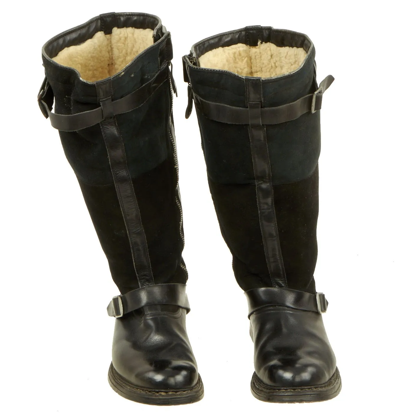 Original German WWII 1941 Luftwaffe Pilot Flying Dual-Zip Boots