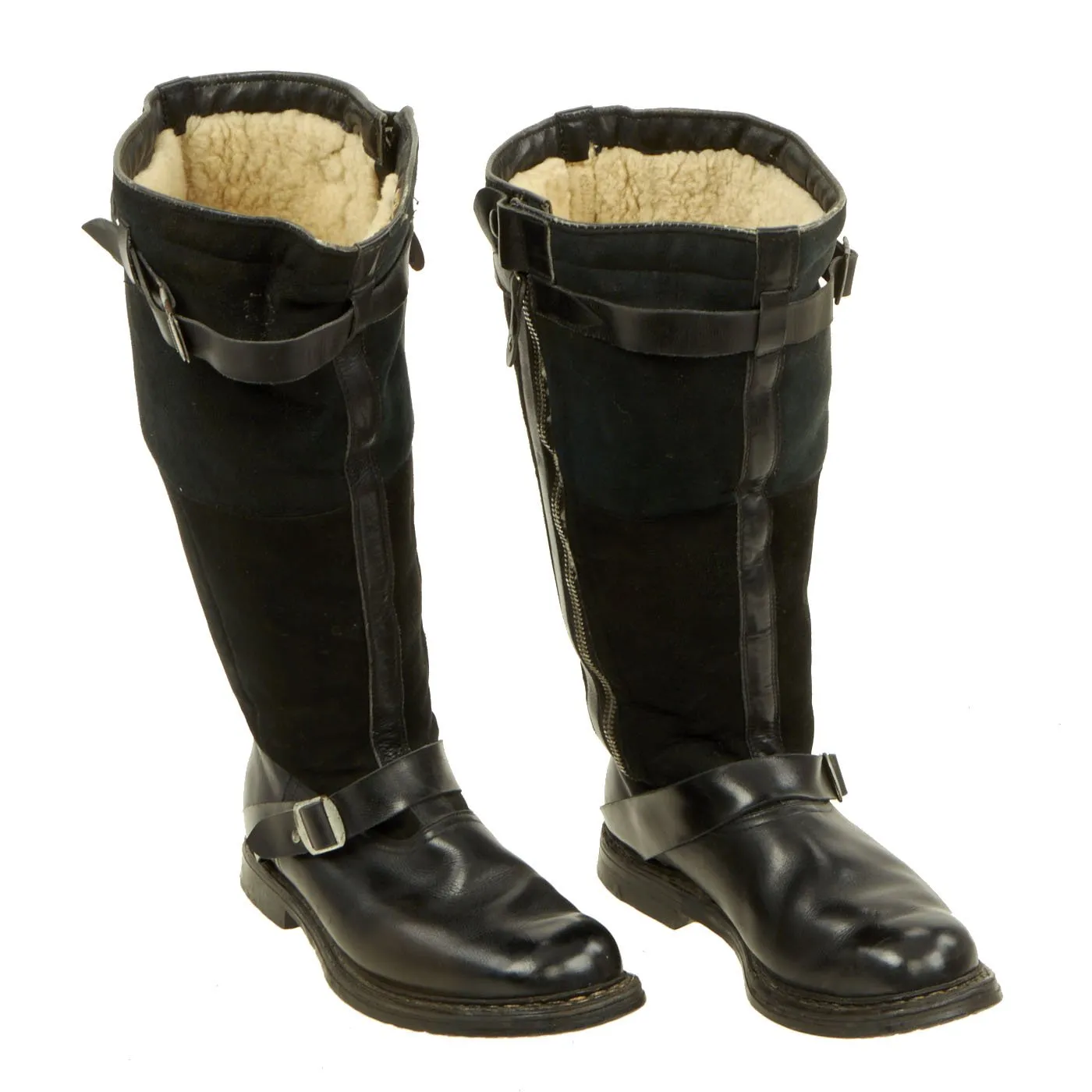 Original German WWII 1941 Luftwaffe Pilot Flying Dual-Zip Boots