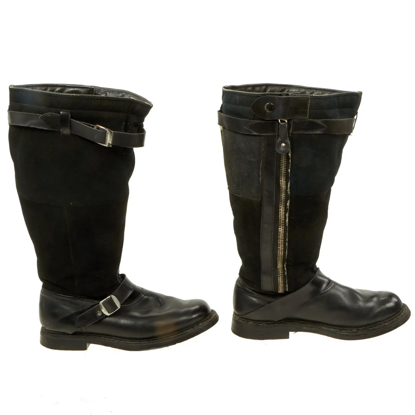 Original German WWII 1941 Luftwaffe Pilot Flying Dual-Zip Boots