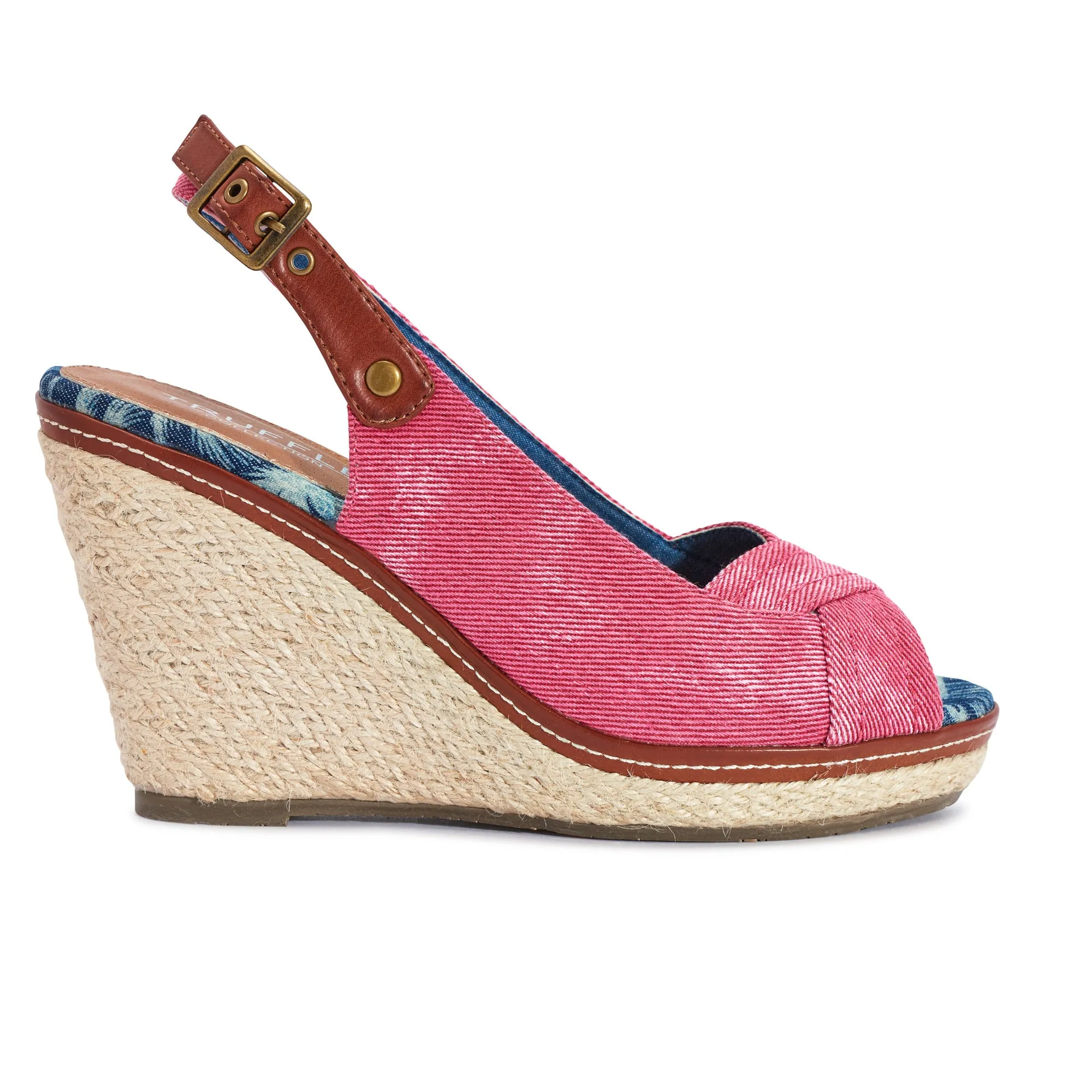 Pink Jute Wedge Sling Back