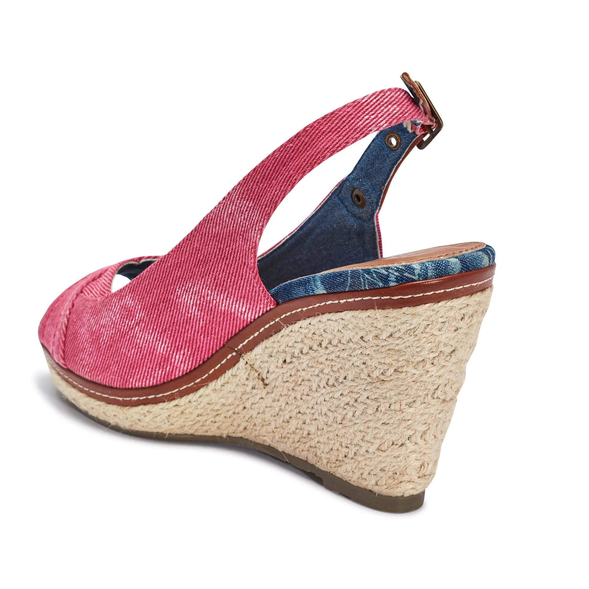 Pink Jute Wedge Sling Back