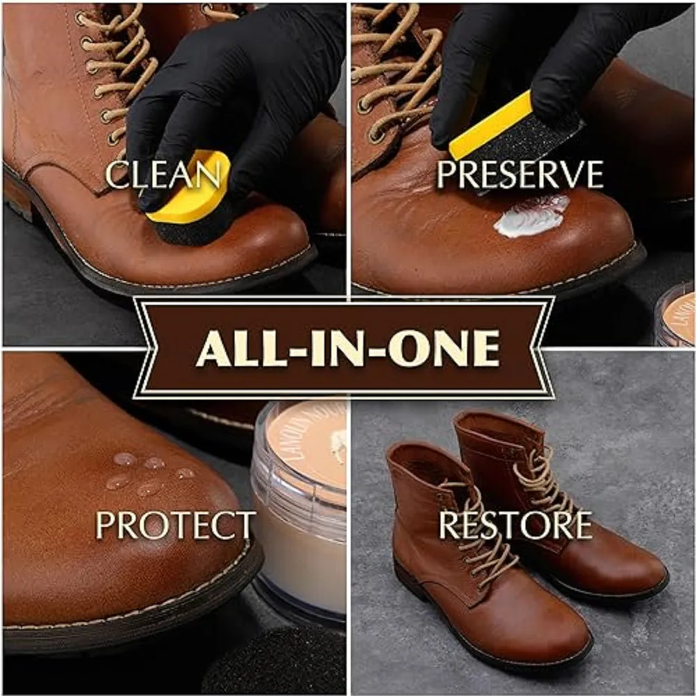 Salty fish Shoe Polish Cream 3.2Oz | Lanolin Shoe Polish Kit with