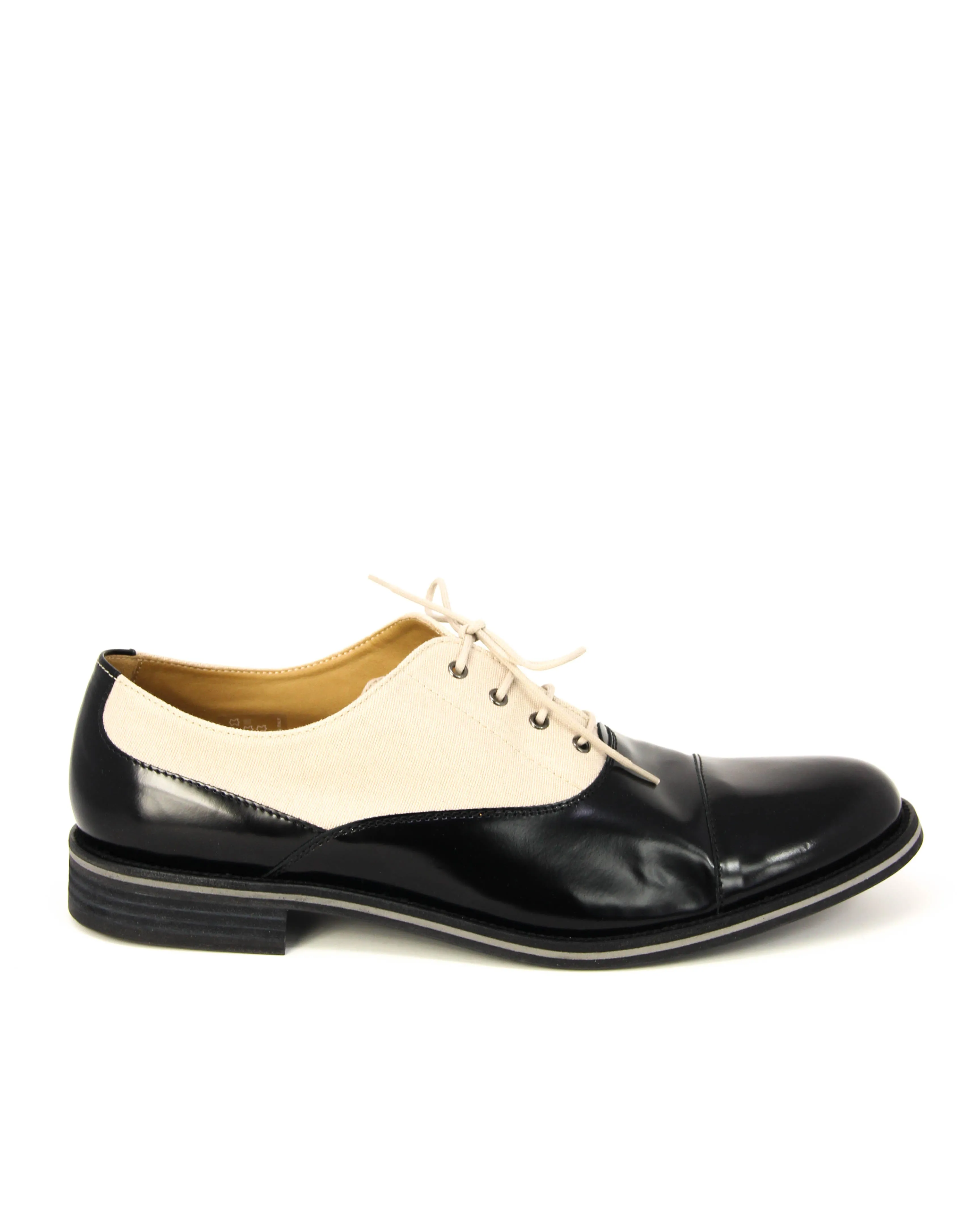 Tod's CUOIO Gommino Black White Leather Elegant Lace Up Low Heel Dress Shoes
